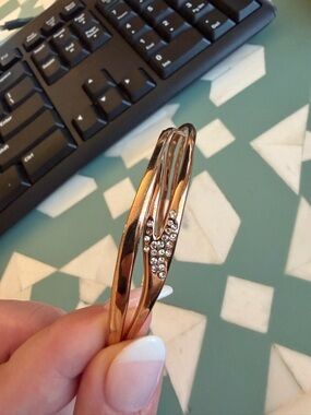 Alexis Bittar rose gold pave bangle